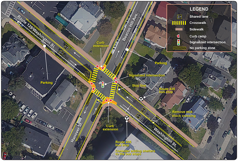 Figure 11 illustrates the proposed long-term improvements in Alternative Two for the intersection. Figure 11 illustrates the proposed long-term improvements in Alternative Two for the intersection.
